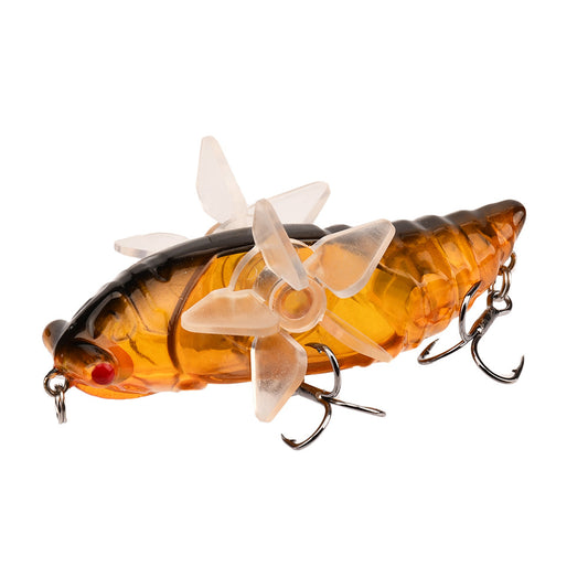 Bionic Cicada Hard Fish Lure - Spinning Fishing Bait with Propeller Treble  1/2oz