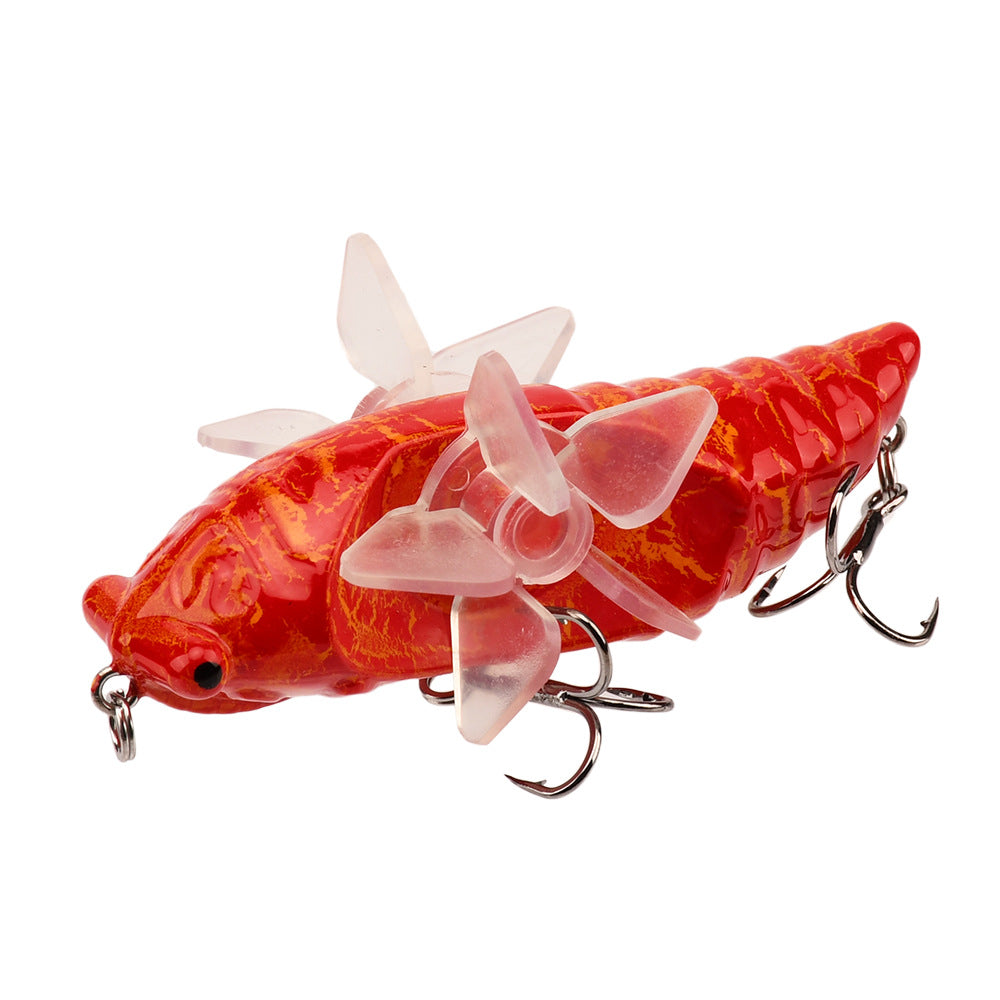 Bionic Cicada Hard Fish Lure - Spinning Fishing Bait with Propeller Treble  1/2oz