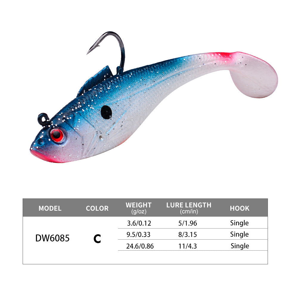 Pre-Rigged Jig Head Soft Fishing Lures