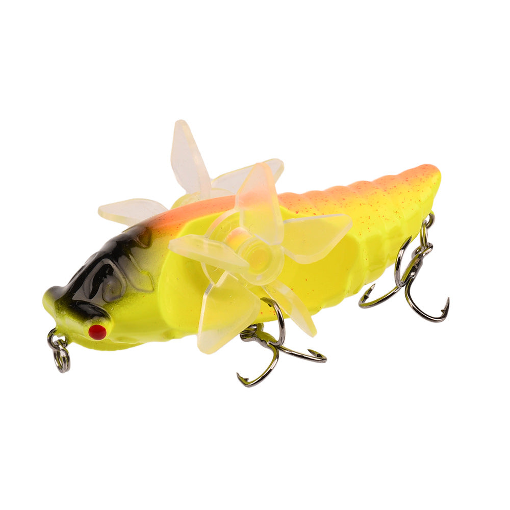 Bionic Cicada Hard Fish Lure - Spinning Fishing Bait with Propeller Treble  1/2oz