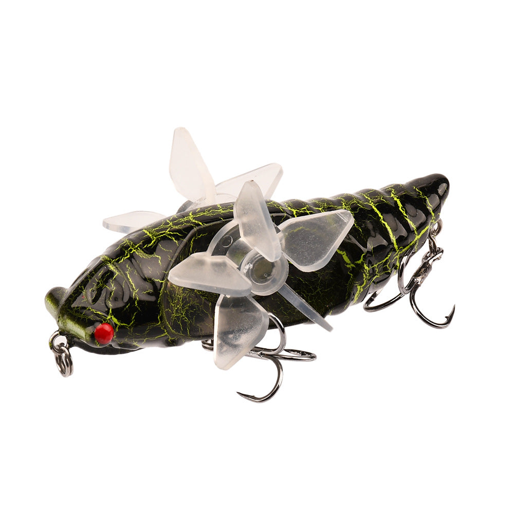 Bionic Cicada Hard Fish Lure - Spinning Fishing Bait with Propeller Treble  1/2oz