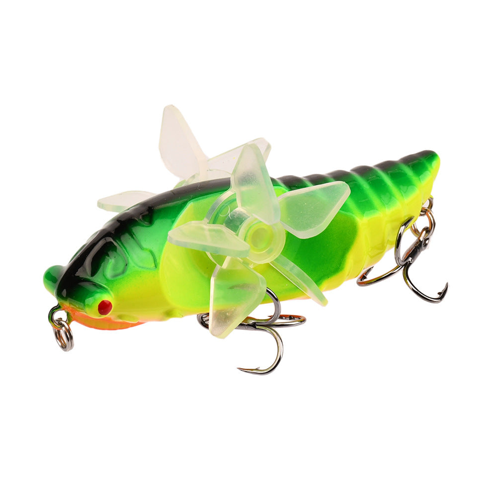 Bionic Cicada Hard Fish Lure - Spinning Fishing Bait with Propeller Treble  1/2oz