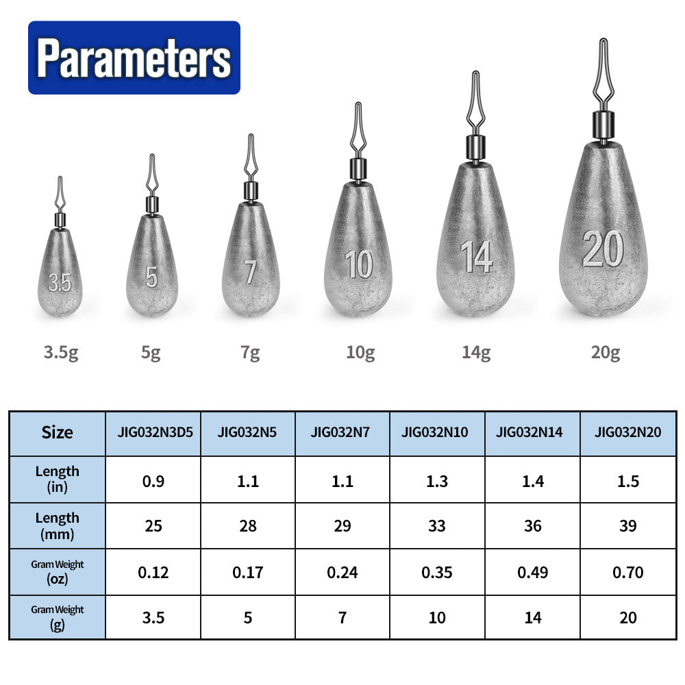 Tear Drop Shot Weights