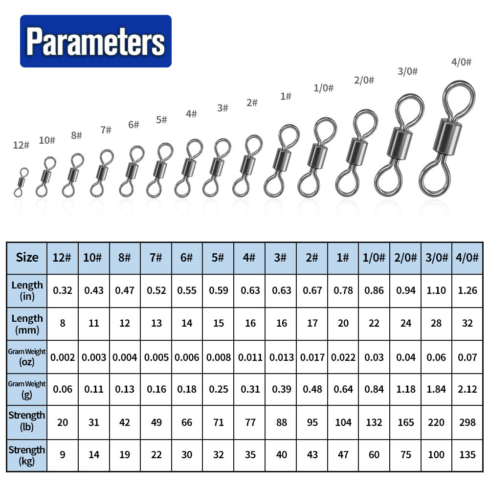 High Strength Fishing Swivels