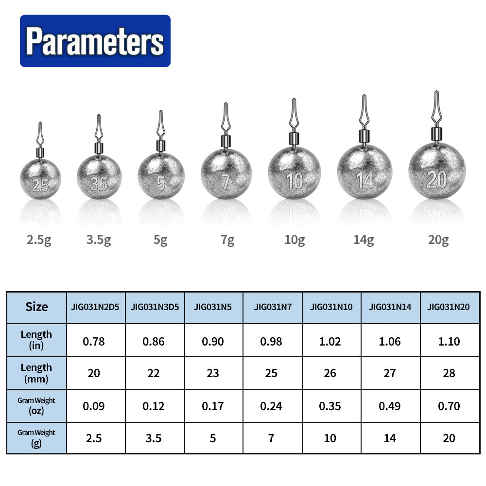 Ball Drop Shot Weights